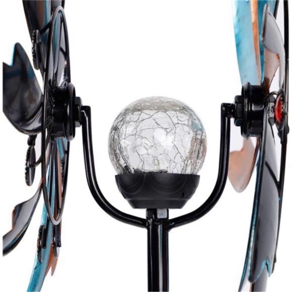 Solar Wind Spinner,56.3Inch Outdoor Metal Stake Yard Spinners,Garden WindCatcher - Picture 6 of 7